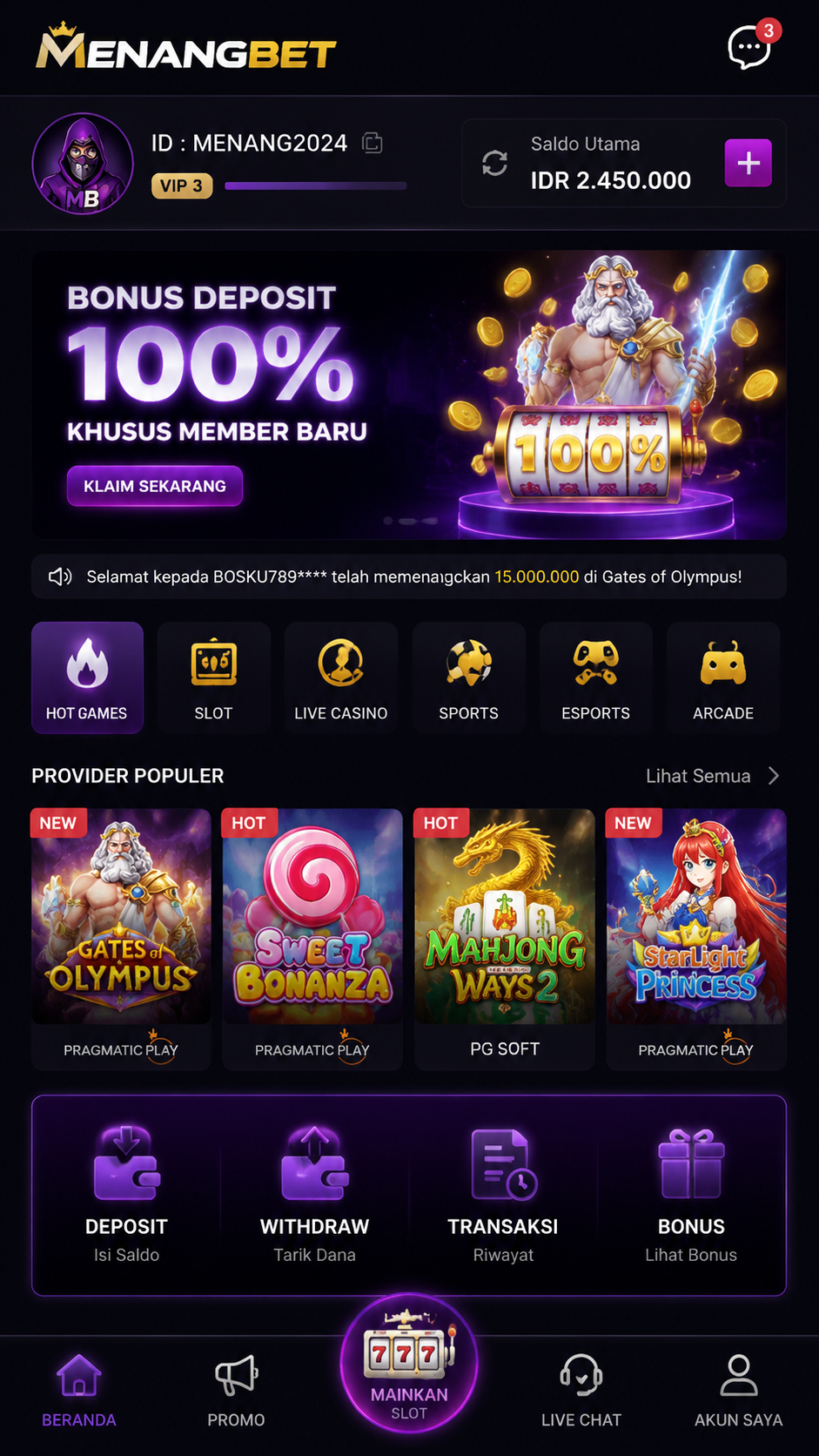Screenshot 3 menangbet